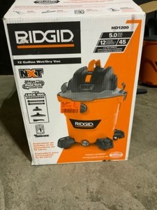 RIDGID 12 Gal. 5.0-Peak HP NXT WetDry Shop Vacuum with Filter, Hose and Accessories. See Pictures