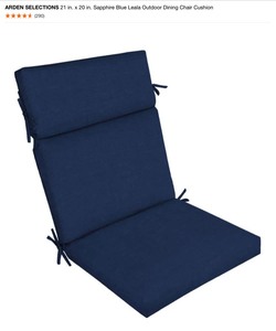 (4) ARDEN SELECTIONS 21 in. x 20 in. Sapphire Blue Leala Outdoor Dining Chair Cushion. See Pictures