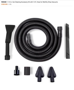 lot 3 image: RIDGID 1-14 in. Car Cleaning Accessory Kit with 14 ft. Hose &  5-Layer HEPA Material Pleated Paper Filter for 3 to 4.5 Gal. RIDGID WetDry Shop Vacuums. See Pictures