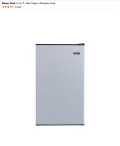 lot 6 image: Magic Chef 4.4 cu. ft. Mini Fridge in Stainless Look. See Pictures