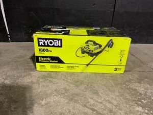 lot 15 image: RYOBI 1800 PSI 1.2 GPM Cold Water Electric Pressure Washer. See Pictures