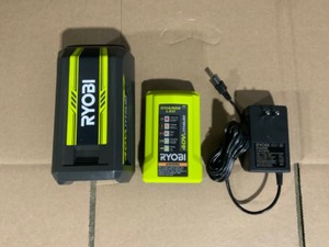 lot 26 image: RYOBI 40V Lithium-Ion 5.0 Ah High Capacity Battery & Charger. See Pictures