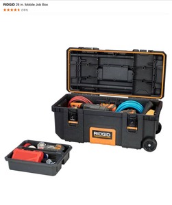 lot 31 image: RIDGID 22 in. Pro Box, Black & RIDGID 28 in. Mobile Job Box. See Pictures