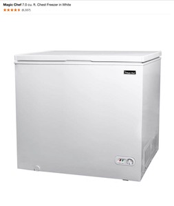 lot 43 image: Magic Chef 7.0 cu. ft. Chest Freezer in White. See Pictures