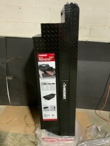 lot 54 image: Husky 61.86 Matte Black Aluminum Low Profile Crossbed Truck Tool Box. See Pictures