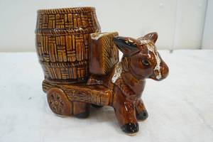 lot 71 image: vintage donkey and barrel wagon
