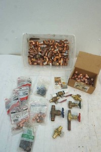 lot 188 image: copper plumbing fittings, valves and shut offs