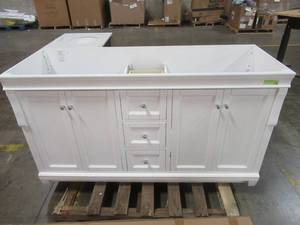 Naples 60 in. W x 21-34 in. D Bath Vanity Cabinet Only in White.
