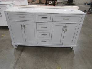 Talmore 60 in. Double Vanity in Sky Grey with Vanity Top with White Basin, VA-FC0201.