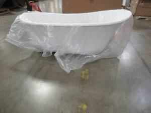 Streamline 59 in. Acrylic Clawfoot Non-Whirlpool Bathtub in White.