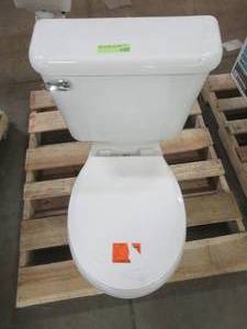 Reliant 10 in. Rough-In 2-Piece 1.28 GPF Single Flush Round Toilet in White - Complete.