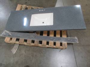 MIDNIGHT 22 X 61 TOP MATTE SINGLE VANITY TOP WITH SINK