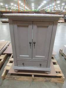 Newport 25 in. W x 21-12 in. D Bath Vanity in Pewter with Granite Vanity Top in Grey.