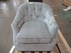 Hirth 30.3 Wide Tufted Velvet Swivel Armchair - Stain on LH Side Arm (See Photo).
