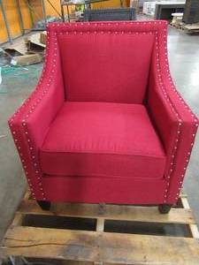Emery Berry Red Arm Chair, UER084100CA, Measures 36 in. H x 29 in. W x 31 in. D. In nice condition.