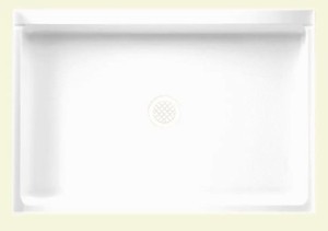 Veritek 32 in. x 48 in. Single Threshold Center Drain Shower Pan in White, FF03248MD.010.