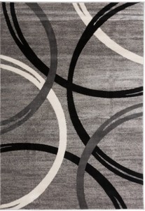 DevonshireModern Abstract Circles Design Area Rug 9 x 12 Gray, 377Gray9X12.