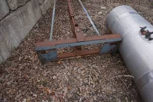 lot 9A image: Universal Mount Bobcat Skid Loader Skid Steer Home Made Sod RollerRood Trust Setter