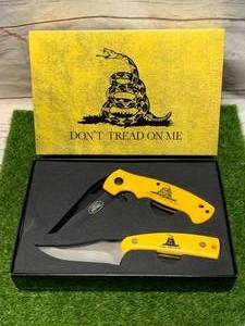 New Kentucky Cutlery Dont Tread On Me 2pc Knife Set