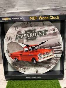 Chevy Truck Wood Clock 13 Inch Wide