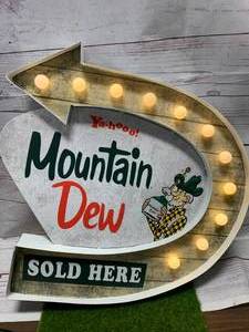 Mountain Dew Lighted Metal Sign 18 Inches Tall