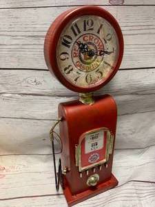 Red Crown Gasoline Metal Clock (13 � Inches Tall)