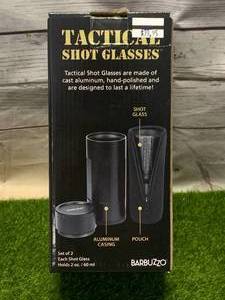 New Hand Cast Aluminum Tactical Shot Glasses ($39.99 on Amazon)