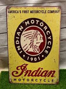 Indian Motorcycle Metal Sign 7X12
