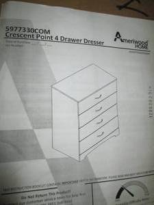 lot 46 image: cresent point 4 drawer dresser open...