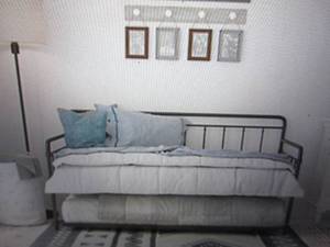 lot 82 image: dhp windsor metal daybed and trundl...