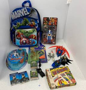 lot 10 image: Group Of Vintage Super-Heroes Action Figures And More