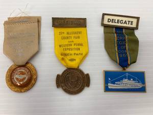 lot 20 image: Vintage Group Of Medals With Ribbons
