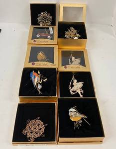 lot 41 image: Group Of 9 ChemArt Metal Ornaments In Original Boxes
