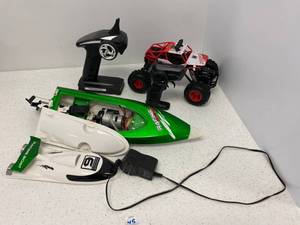 lot 45 image: Two RC Vehicles One Truck And A Boat