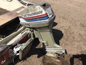 lot 12 image: 1977 Evinrude 55 hp Outboard Motor Project & Controls