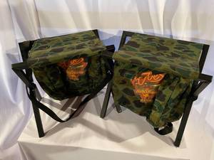 lot 52 image: Two Camel Joes Metal Camp Stools with Storage Compartments