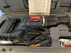 lot 61 image: Ryobi 6  Amp Variable Speed Reciprocating Saw in Original Case