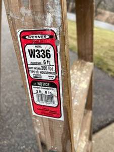 lot 83 image: Werner 6 Foot Wooden Step Ladder