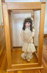 lot 27 image: Antique Simon Halbig Doll in a Large Glass Sided Display Case