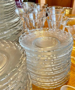lot 124 image: Large Lot of Beautiful Fostoria Century Pattern Dishware Items