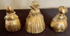 lot 131 image: 3 Petite Figural Brass Bells