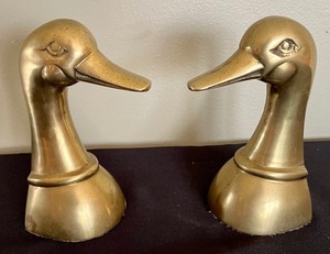 lot 133 image: Brilliant Brass Duck Bookends