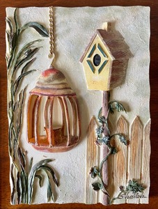 lot 163 image: Hanging Resin Tile Decor by S. Vassileva