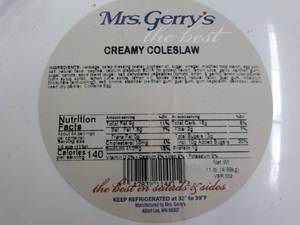 11 lb. Pail Mrs. Gerrys Creamy Col...