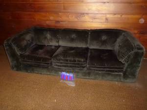 96 Velour couch. Dark brown. As shown.