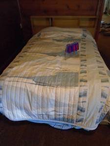Simmons full size bed frame. All in picture included. As shown.