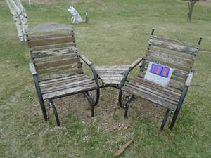 Outdoor table & chairs. As shown.