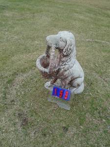 Cement dog yard art. As shown.
