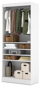 lot 410 image: Bestar 26160-17 36 in. Storage Unit White, 26160-17. - UNCLAIMED FREIGHT