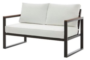 lot 423 image: West Park Aluminum Outdoor Loveseat with CushionGuard White Cushions, 5010602000.